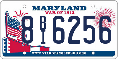 MD license plate 8BI6256