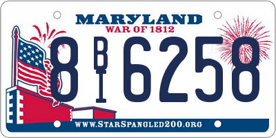 MD license plate 8BI6258
