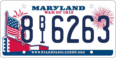 MD license plate 8BI6263