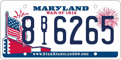 MD license plate 8BI6265