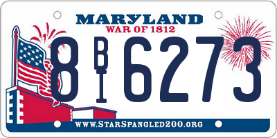 MD license plate 8BI6273