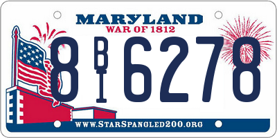 MD license plate 8BI6278