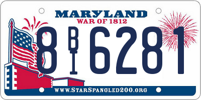 MD license plate 8BI6281