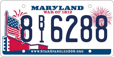 MD license plate 8BI6288