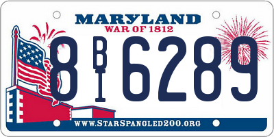 MD license plate 8BI6289