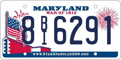 MD license plate 8BI6291