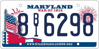 MD license plate 8BI6298