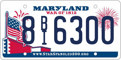MD license plate 8BI6300