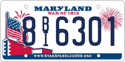 MD license plate 8BI6301