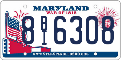 MD license plate 8BI6308