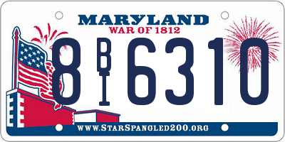 MD license plate 8BI6310
