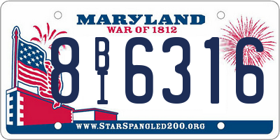 MD license plate 8BI6316