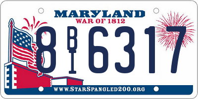 MD license plate 8BI6317