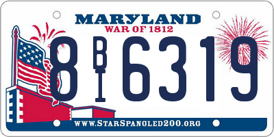 MD license plate 8BI6319