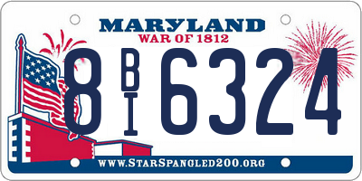 MD license plate 8BI6324