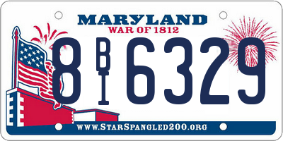 MD license plate 8BI6329