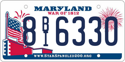 MD license plate 8BI6330