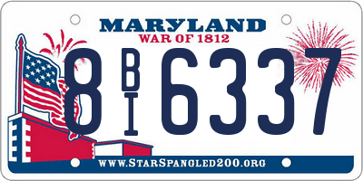 MD license plate 8BI6337