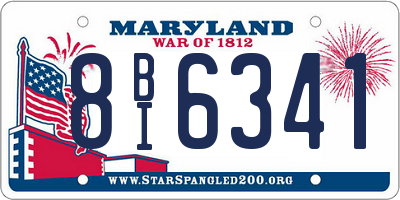 MD license plate 8BI6341