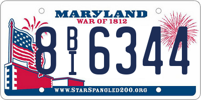 MD license plate 8BI6344