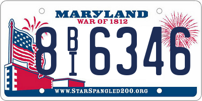 MD license plate 8BI6346