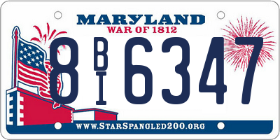 MD license plate 8BI6347