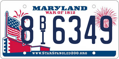 MD license plate 8BI6349