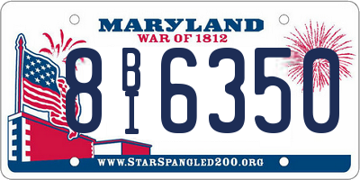 MD license plate 8BI6350