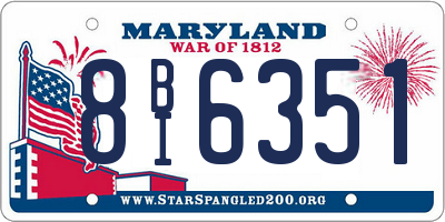MD license plate 8BI6351