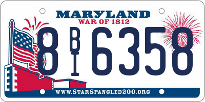 MD license plate 8BI6358