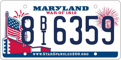 MD license plate 8BI6359