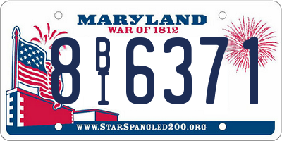 MD license plate 8BI6371