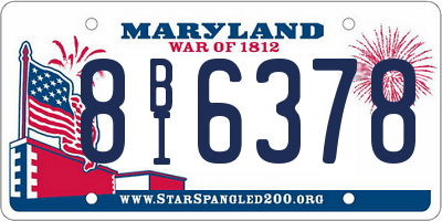MD license plate 8BI6378