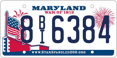 MD license plate 8BI6384