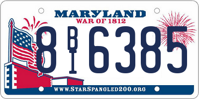 MD license plate 8BI6385