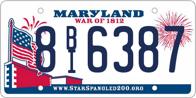 MD license plate 8BI6387