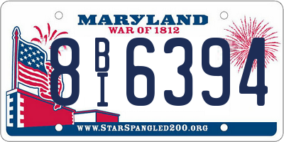 MD license plate 8BI6394