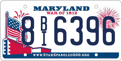 MD license plate 8BI6396