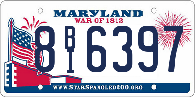 MD license plate 8BI6397