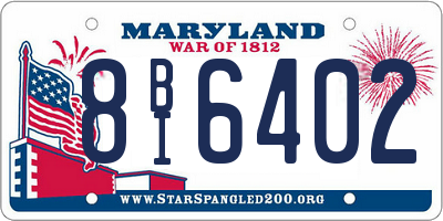 MD license plate 8BI6402