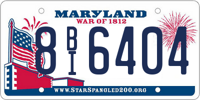 MD license plate 8BI6404