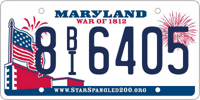 MD license plate 8BI6405
