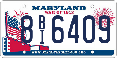 MD license plate 8BI6409