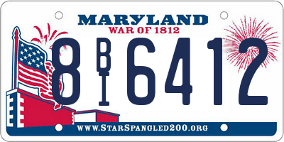 MD license plate 8BI6412