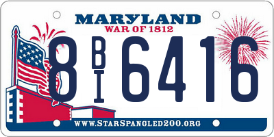 MD license plate 8BI6416