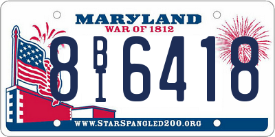 MD license plate 8BI6418