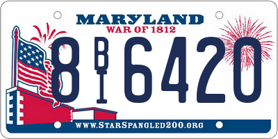 MD license plate 8BI6420