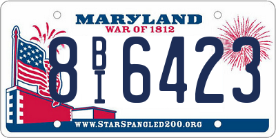 MD license plate 8BI6423