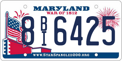 MD license plate 8BI6425