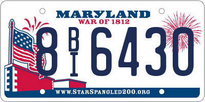 MD license plate 8BI6430
